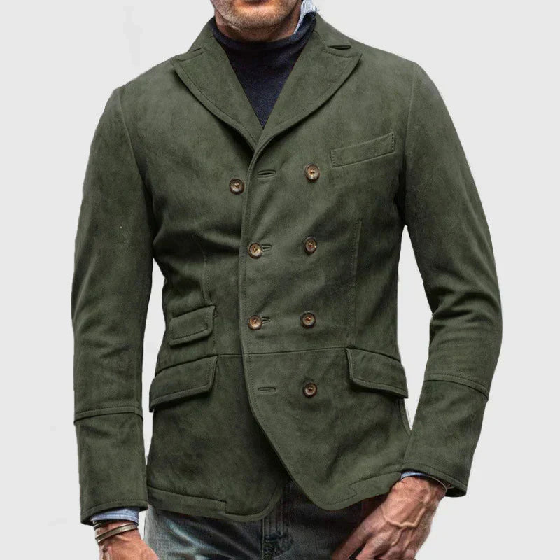 Blazer d'automne classique à double boutonnage pour hommes