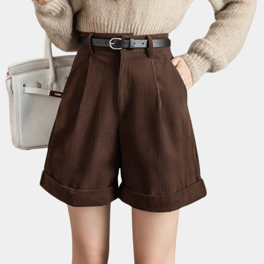 Elmeena - Short élégant et confortable en velours côtelé pour femmes