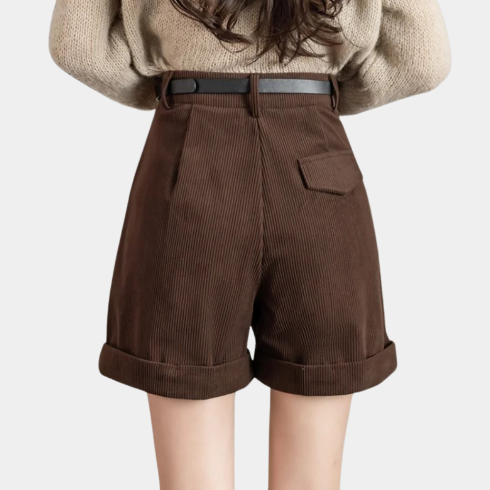 Elmeena - Short élégant et confortable en velours côtelé pour femmes