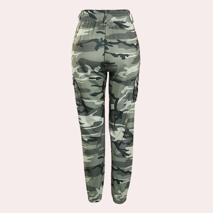 Pantalon cargo tendance pour femmes, imprimé camouflage