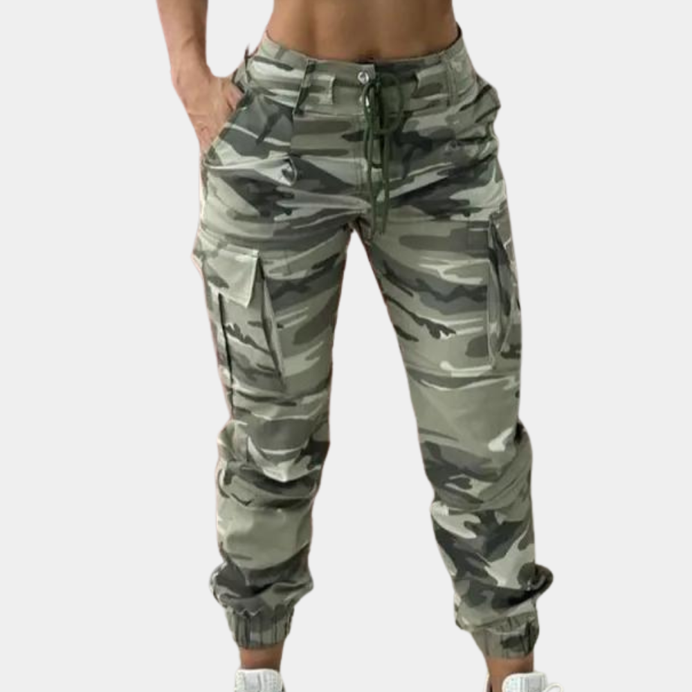 Pantalon cargo tendance pour femmes, imprimé camouflage