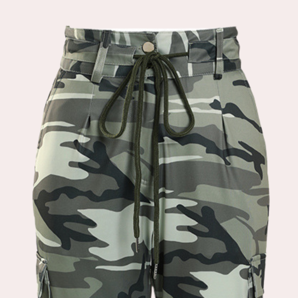 Pantalon cargo tendance pour femmes, imprimé camouflage