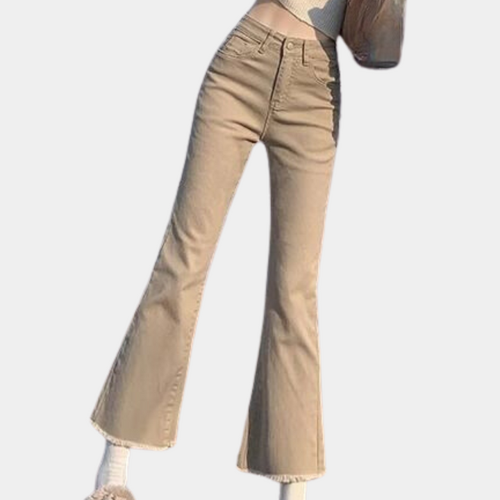 Pantaloons en denim évasé tendance pour femmes