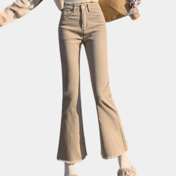 Pantaloons en denim évasé tendance pour femmes