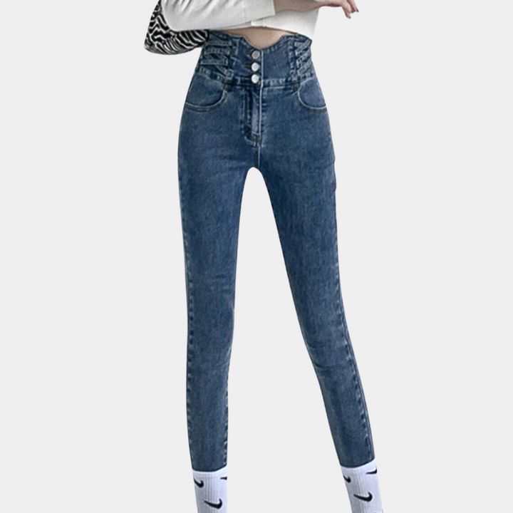 Jeans taille haute tendance pour femmes