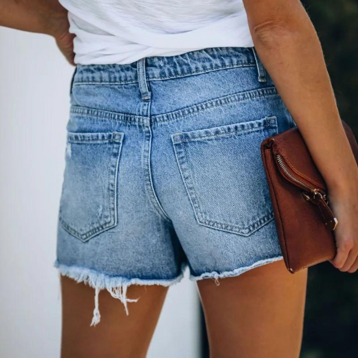 Hildegard - Short en jean asymétrique tendance pour femmes