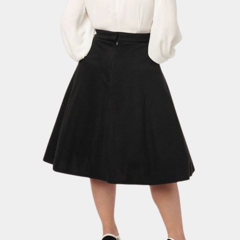 Jolan - Sweet Pumpkin and Cat A-line Skirt for Women