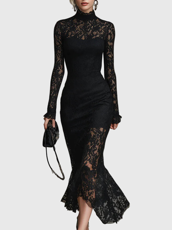 Monica | Robe Maxi Évasée en Dentelle Élégante