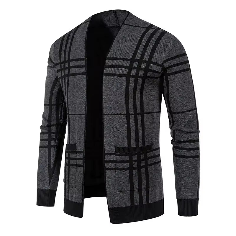 CARDIGAN EN MAILLE À CARREAUX POUR HOMME
