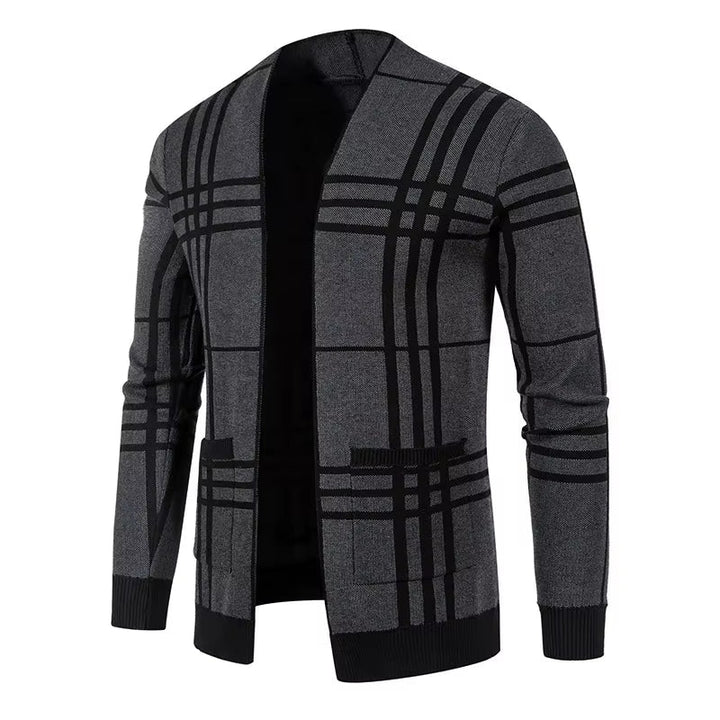 CARDIGAN EN MAILLE À CARREAUX POUR HOMME