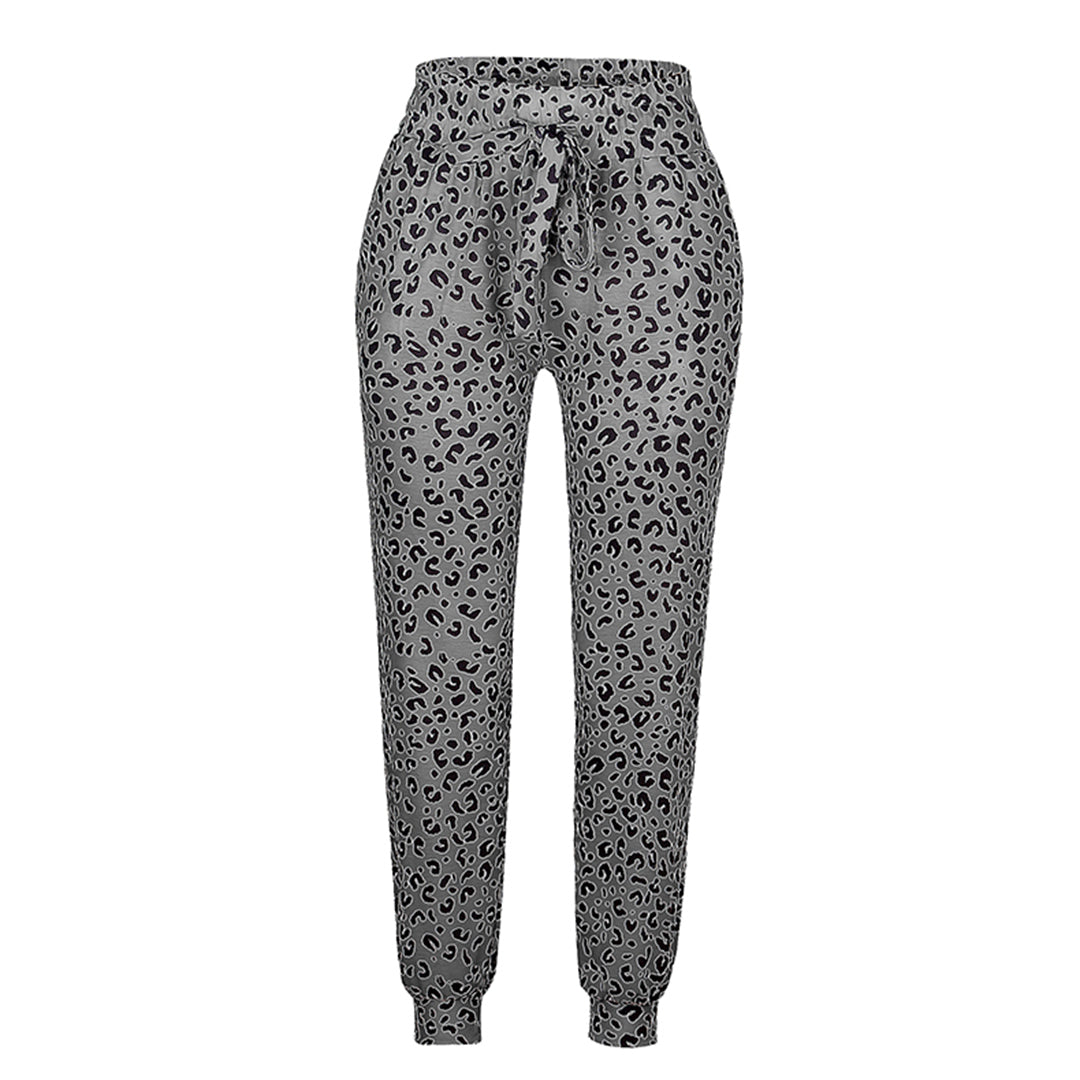 FIONA - Pantalon tendance avec imprimé léopard stylisé