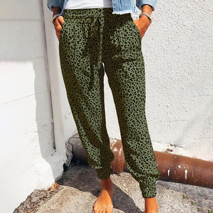 FIONA - Pantalon tendance avec imprimé léopard stylisé