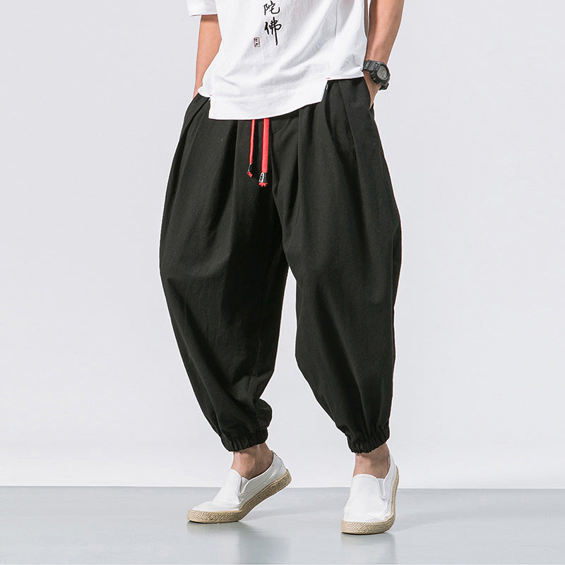 PANTALONS OVERSIZE EN COTON