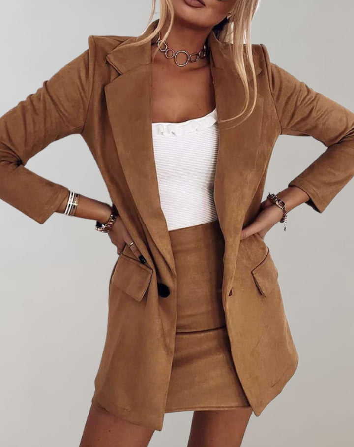 Mireille | Ensemble veste blazer élégante et mini-jupe chic