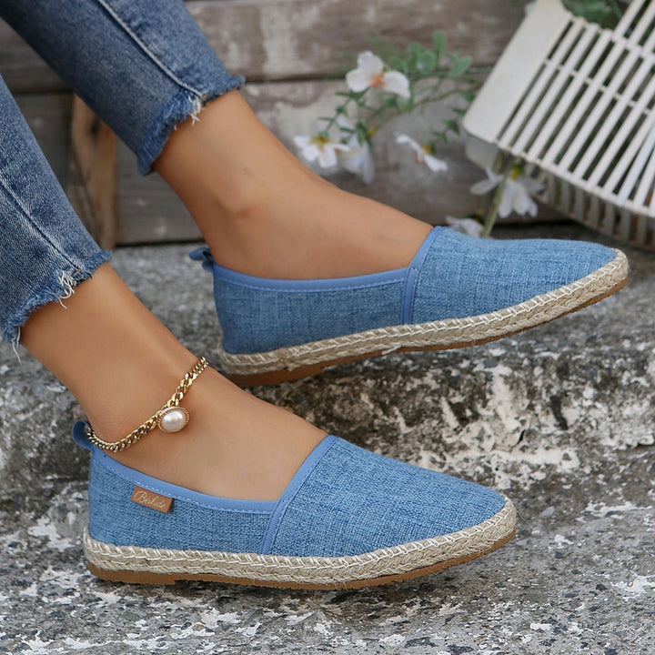 Elena | Espadrilles élégantes en toile avec panneaux contrastés très tendance
