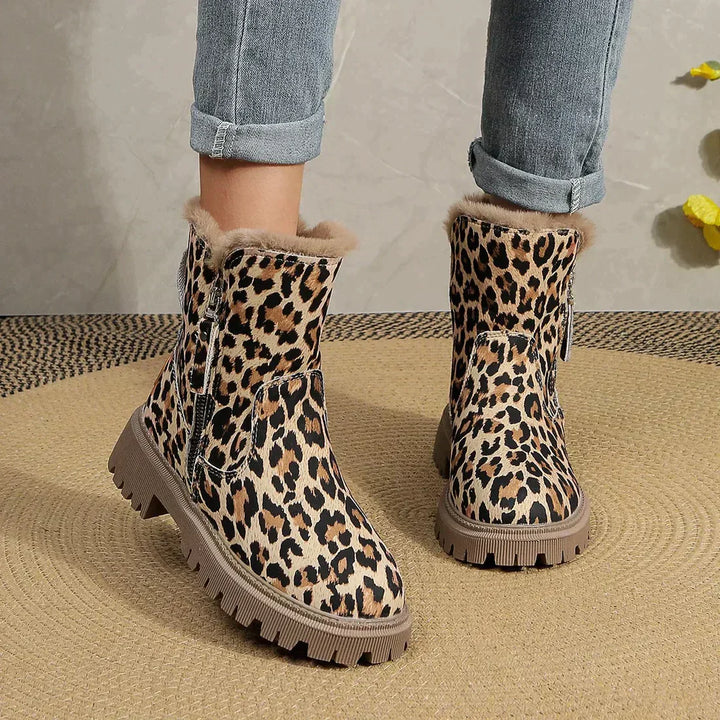 Hina - Bottes tendance pour femmes avec un motif léopard stylé