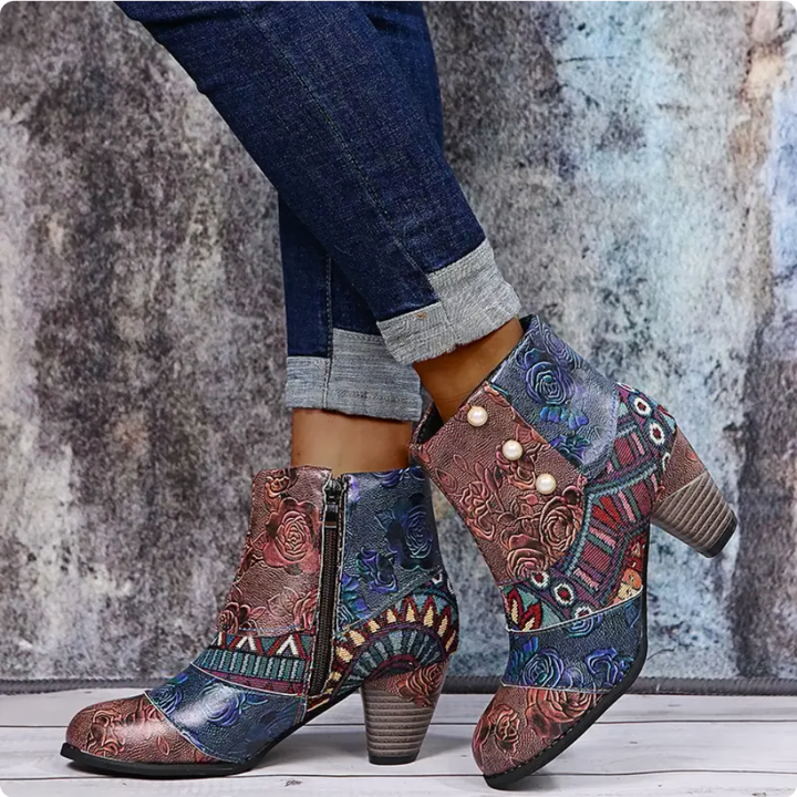 Shireen - Bottes à talons élégantes et vintage pour femmes