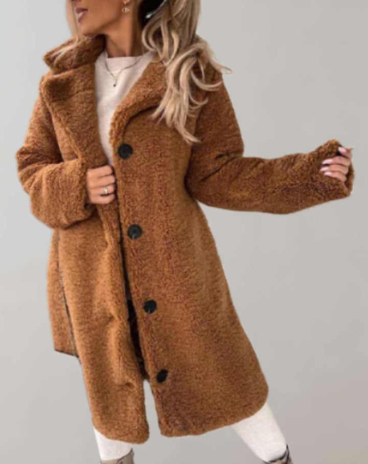 Aira | Manteau d'hiver pour femmes avec col élégant au niveau des genoux