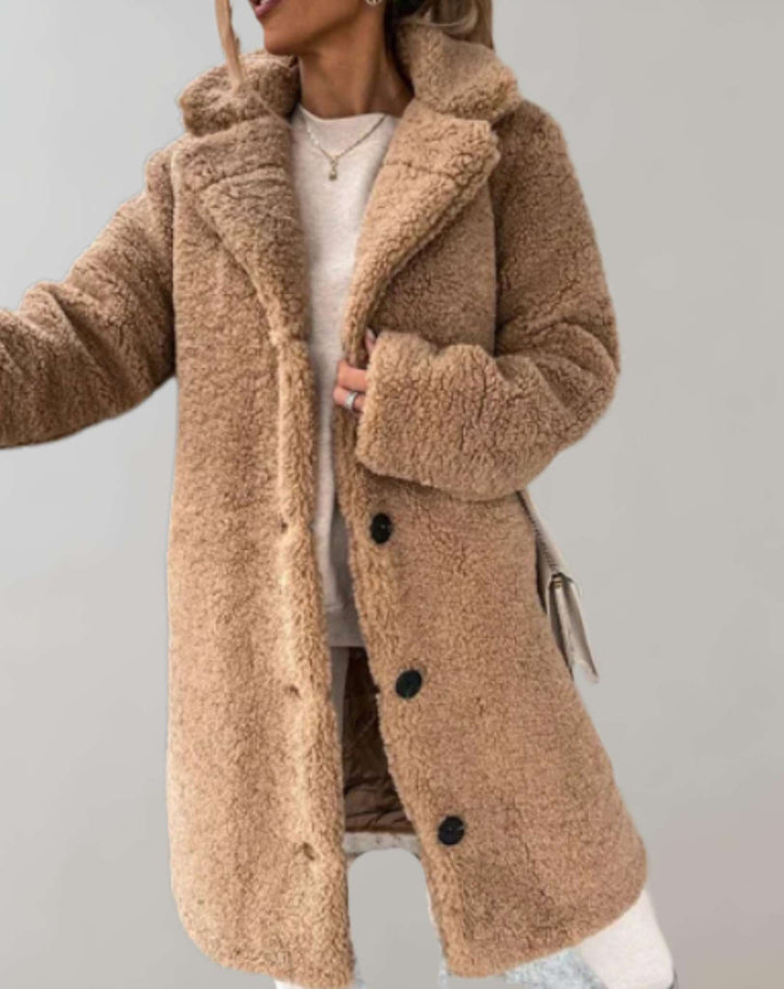 Aira | Manteau d'hiver pour femmes avec col élégant au niveau des genoux