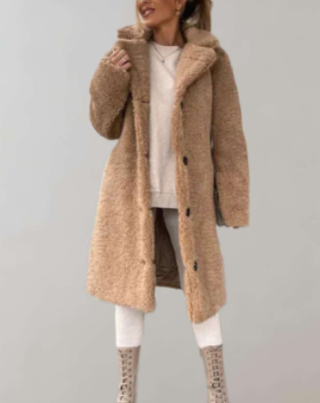 Aira | Manteau d'hiver pour femmes avec col élégant au niveau des genoux