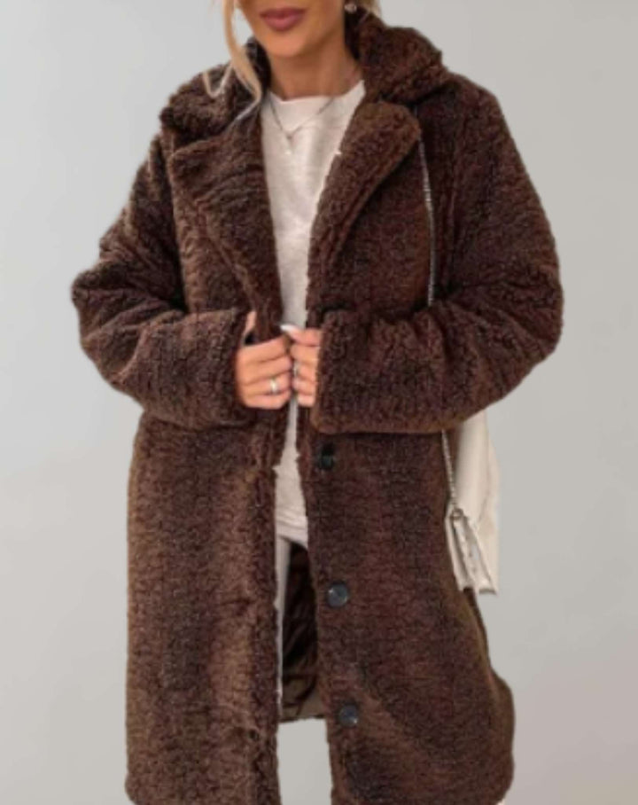 Aira | Manteau d'hiver pour femmes avec col élégant au niveau des genoux