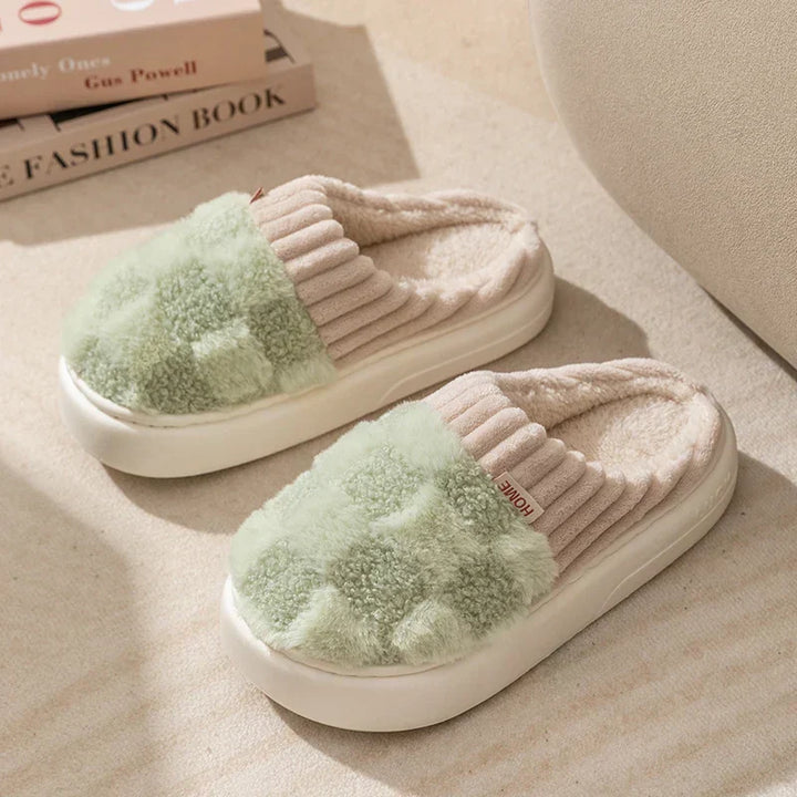 Everly - Chaussons à carreaux douillets pour femmes
