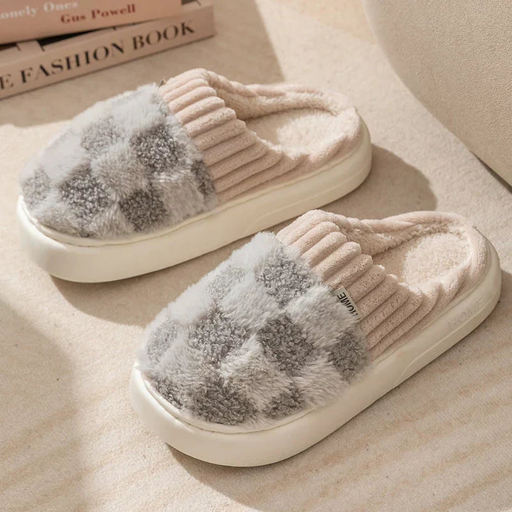 Everly - Chaussons à carreaux douillets pour femmes