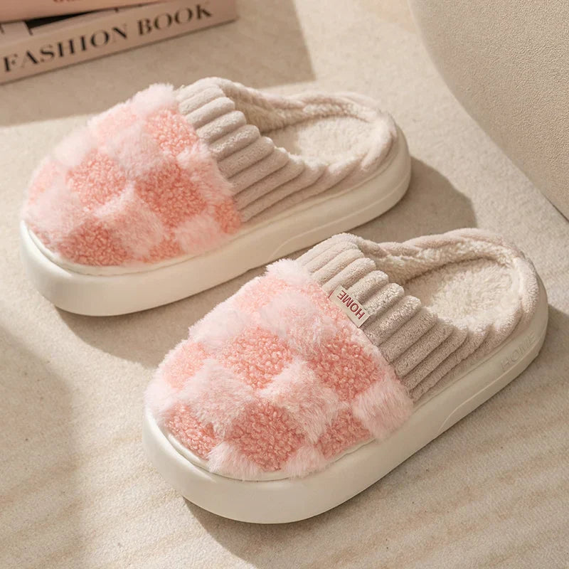 Everly - Chaussons à carreaux confortables pour femmes avec un look cosy