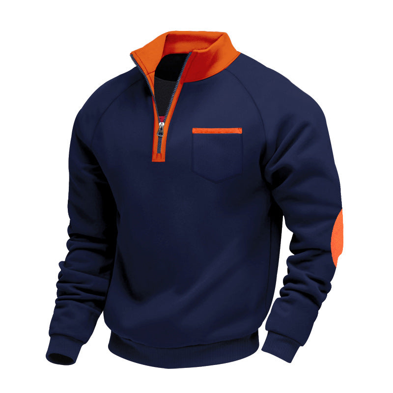 PULL EN POLAIRE AVEC MOITIÉ ZIP POUR HOMME