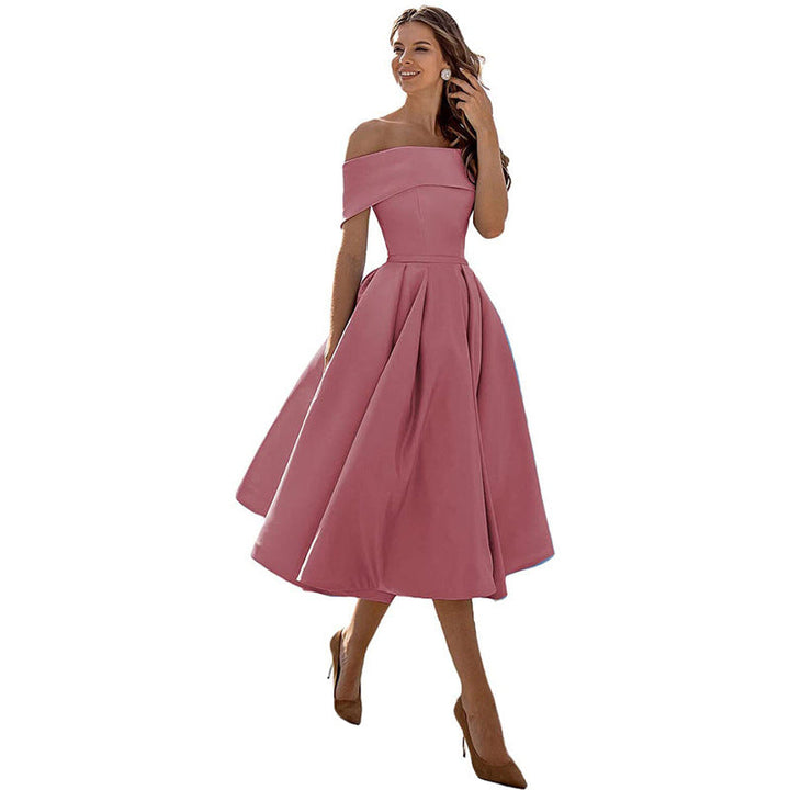 Robe en satin sans bretelles polyvalente pour les fêtes