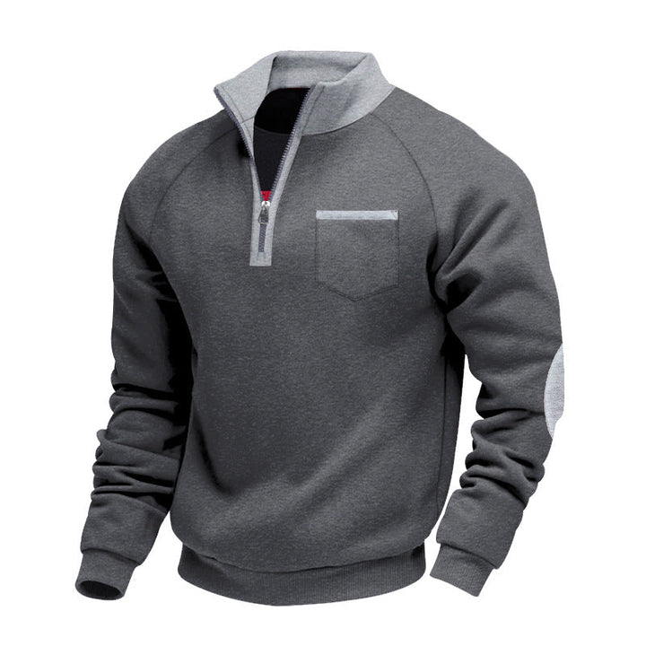 PULL EN POLAIRE AVEC MOITIÉ ZIP POUR HOMME