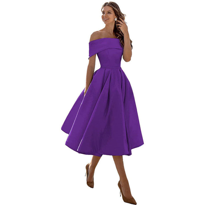 Robe en satin sans bretelles polyvalente pour les fêtes