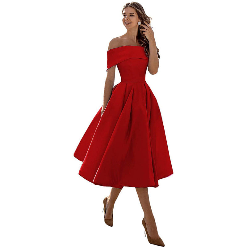 Robe en satin sans bretelles polyvalente pour les fêtes