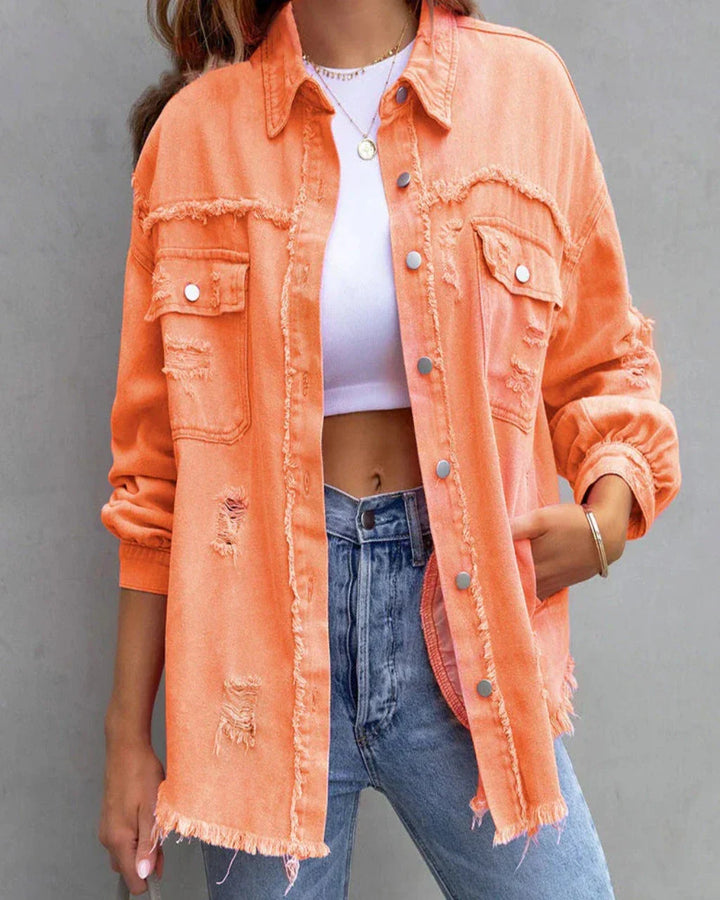 Nienke | Trendy Torn Denim Jacket