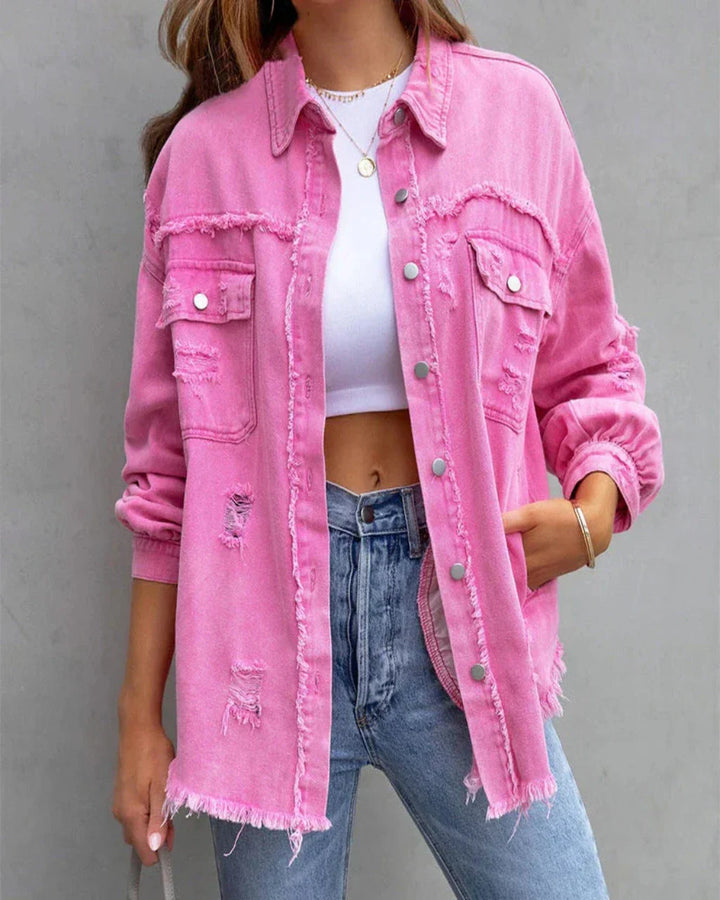 Nienke | Trendy Torn Denim Jacket