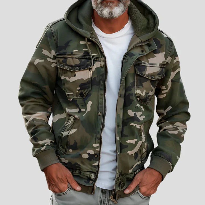 VESTE À CAPUCHE STYLE MILITAIRE POUR HOMME