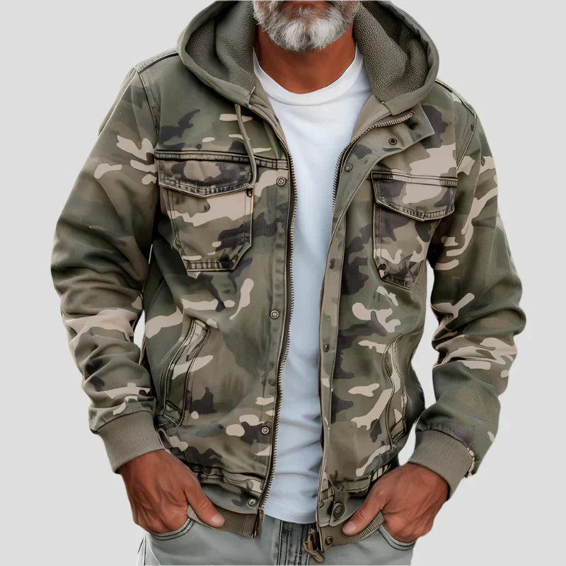 VESTE À CAPUCHE STYLE MILITAIRE POUR HOMME