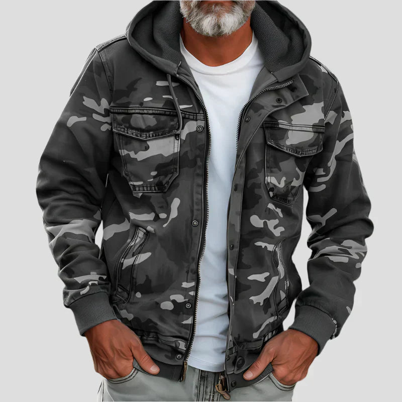 VESTE À CAPUCHE STYLE MILITAIRE POUR HOMME