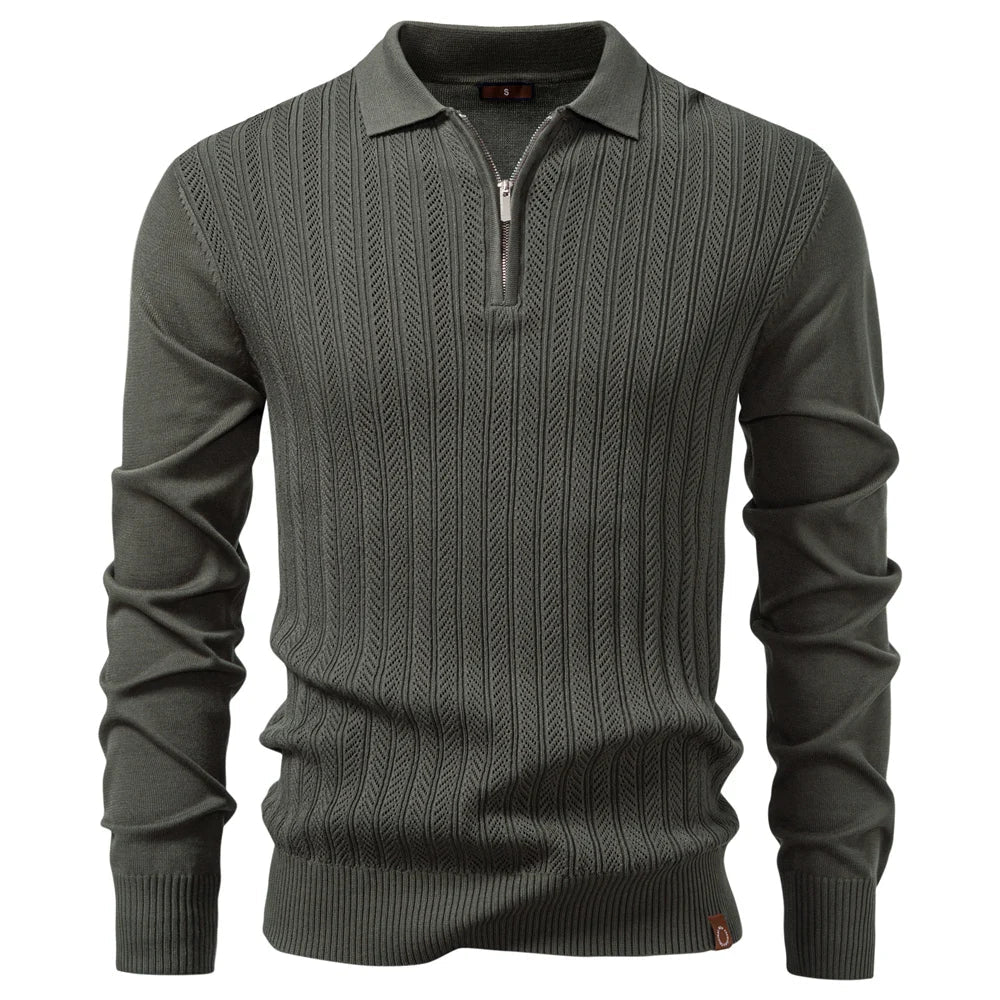 POLO TEXTURÉ ZIPPÉ POUR HOMME