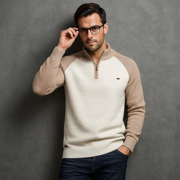 PULL À COL ZIPPÉ POUR HOMME