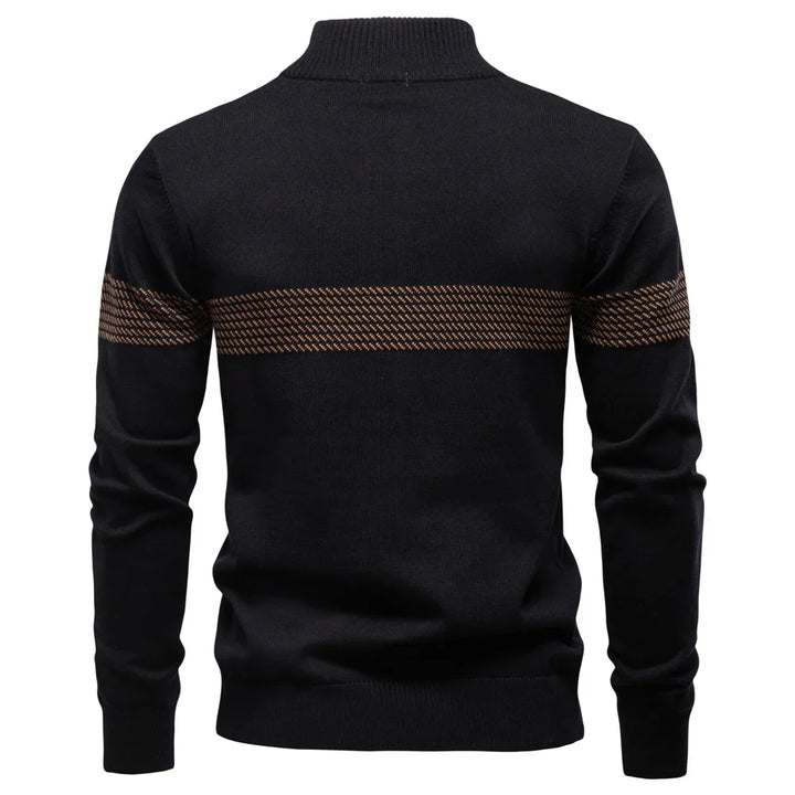 PULL CLASSIQUE EN MAILLE DEMI-ZIP POUR HOMME