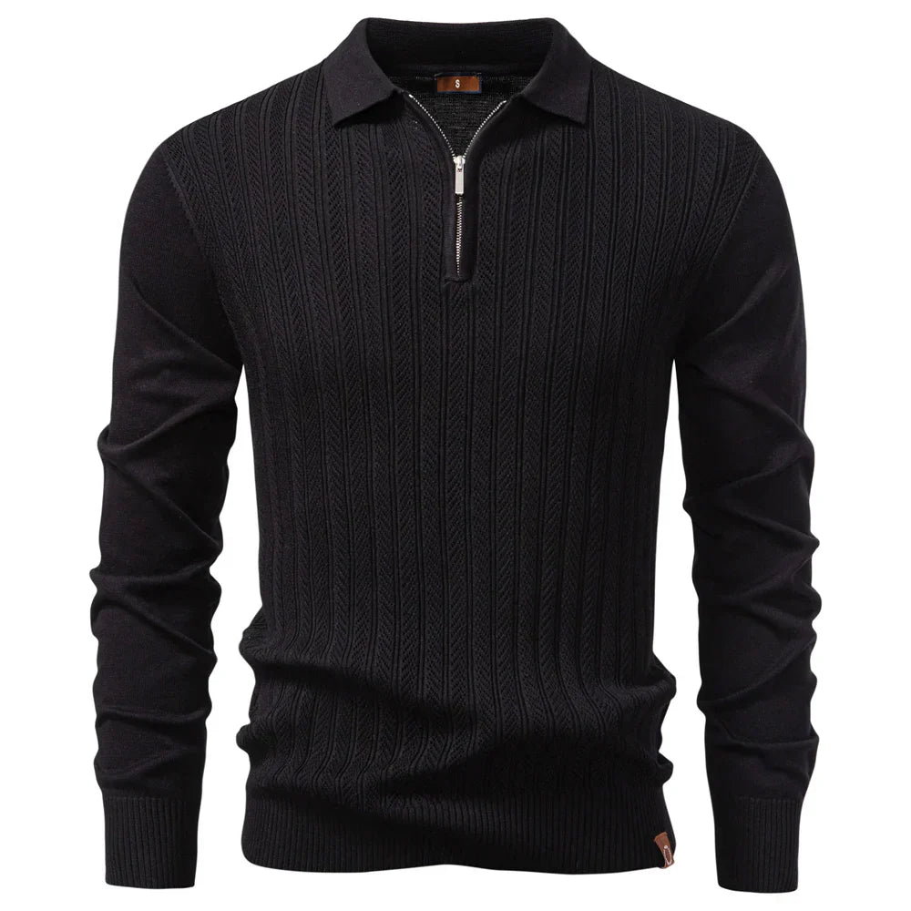POLO TEXTURÉ ZIPPÉ POUR HOMME