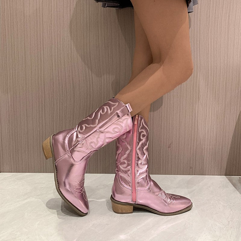 Mila | Elegant Metallic Chic Boots