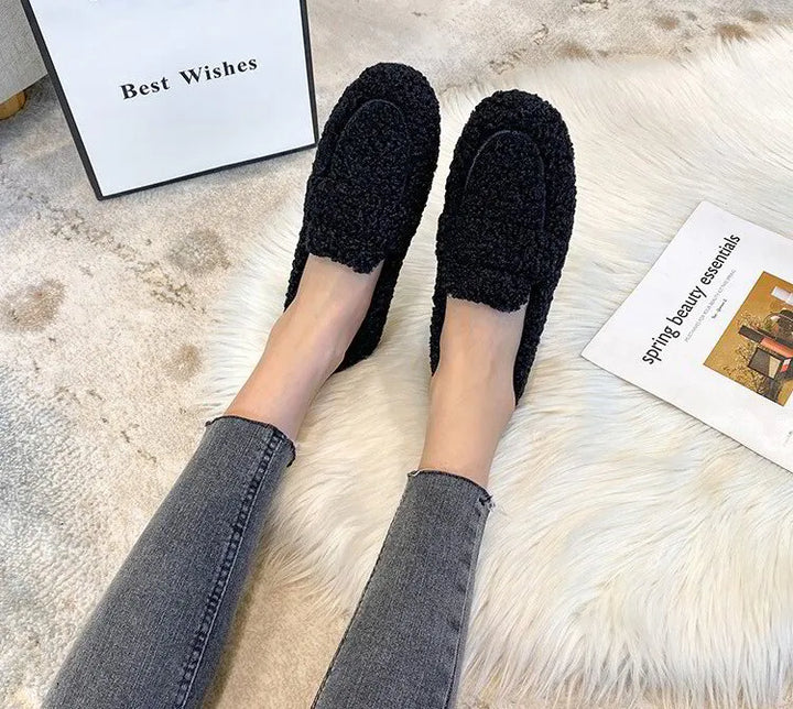 Paisley - Pantoufles de luxe en peluche avec dessous antidérapant