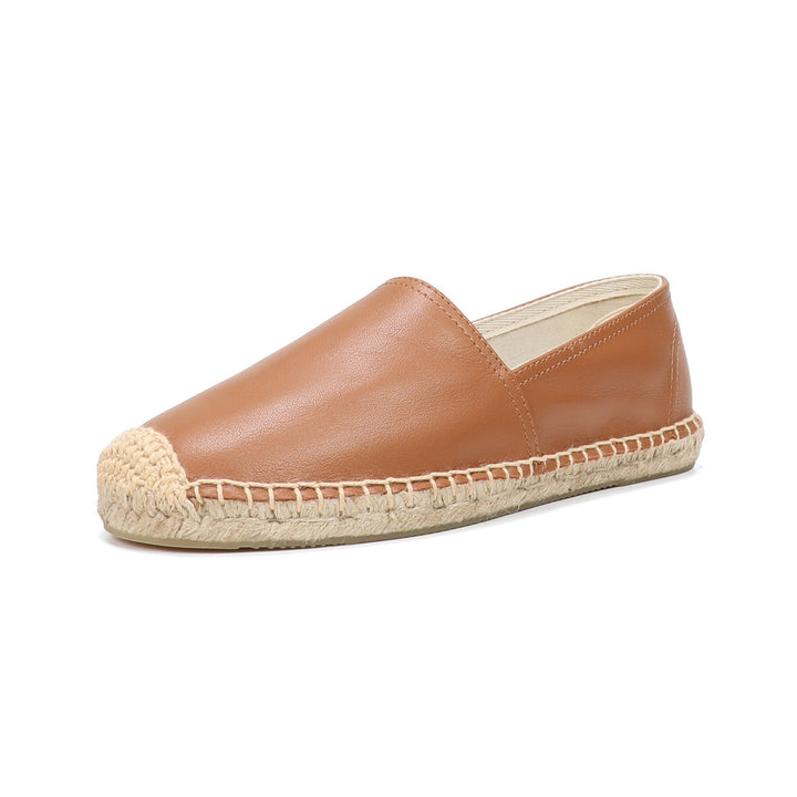 Esmee | Espadrilles plates en cuir de style ballet élégant
