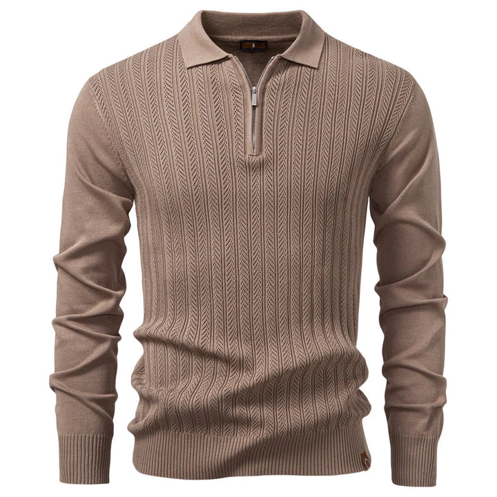 POLO TEXTURÉ ZIPPÉ POUR HOMME