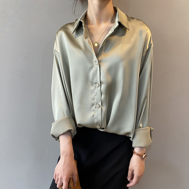 Vêtements pour femmes Chemise en soie Blouse vintage