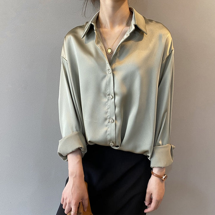 Vêtements pour femmes Chemise en soie Blouse vintage