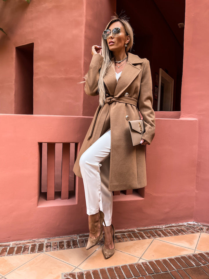 Beatrice | Veste en laine mélangée tendance avec ceinture élégante