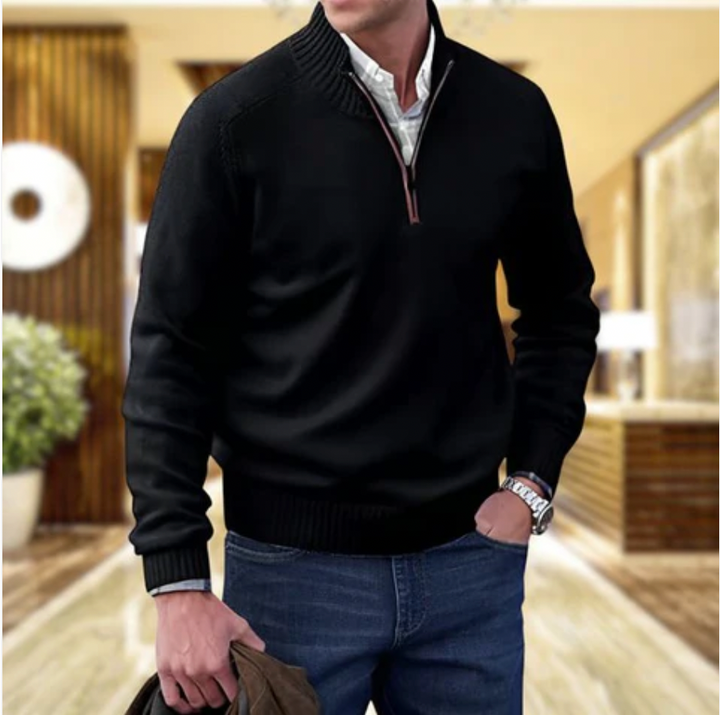PULL EN MAILLE ZIPPÉ POUR HOMME